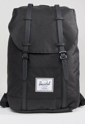 Zaino nero con bretelle gommate