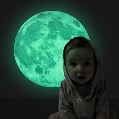 Adesivo murale luna fluorescente