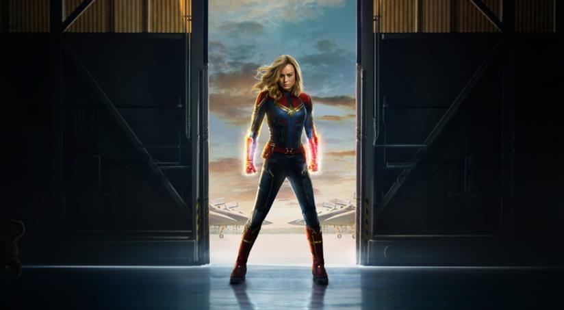 Un particolare della locandina di Captain Marvel Il poster di Captain Marvel