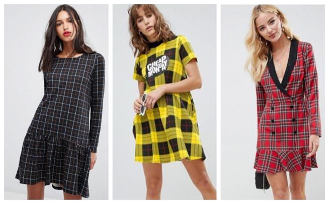 Vestiti stampa quadri di moda per l'autunno 2018 Abiti stampa tartan di tendenza per l'autunno 2018