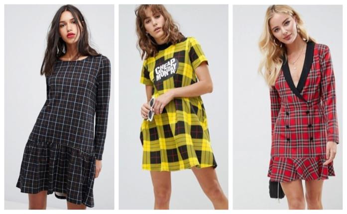Vestiti stampa quadri di moda per l'autunno 2018 Abiti stampa tartan di tendenza per l'autunno 2018