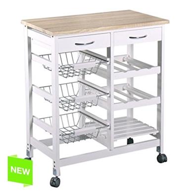 Carrello da cucina con ripiani e cassetti