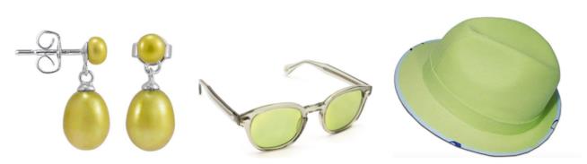 Accessori color lime Collage di accessori color lime