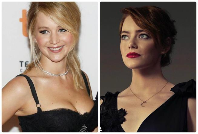 Jennifer Lawrence, Emma Stone e il loro abbraccio imbarazzante Jennifer Lawrence ed Emma Stone su Instagram