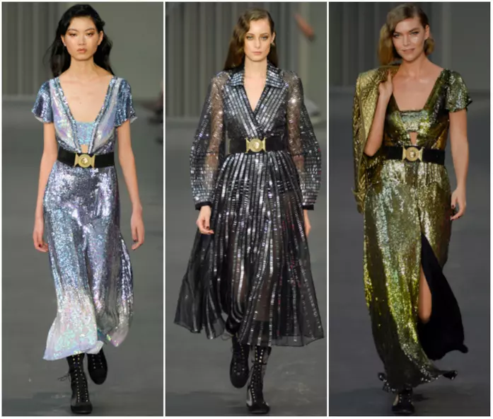 Lustrini Temperley Tre abiti Temperley alla London Fashion Week 2018