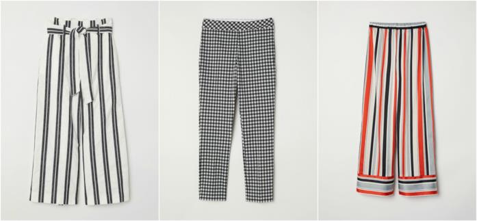 Pantaloni a righe o quadretti a sigaretta o larghi Pantaloni righe e quadretti moda Primavera Estate 2018