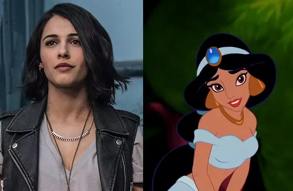 Naomi Scott ha parlato di Jasmine Un collage tra Naomi Scott e Jasmine