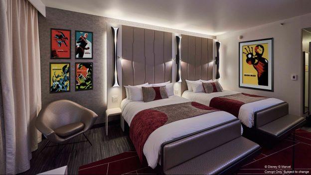 Un concept delle stanze del Disney’s New York Hotel – The Art of Marvel Una stanza del Disney’s New York Hotel – The Art of Marvel