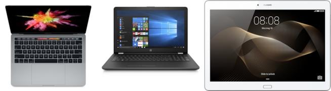 Computer e tablet in offerta per il Black Friday Macbook pro, Notebook HP e tablet Huawei