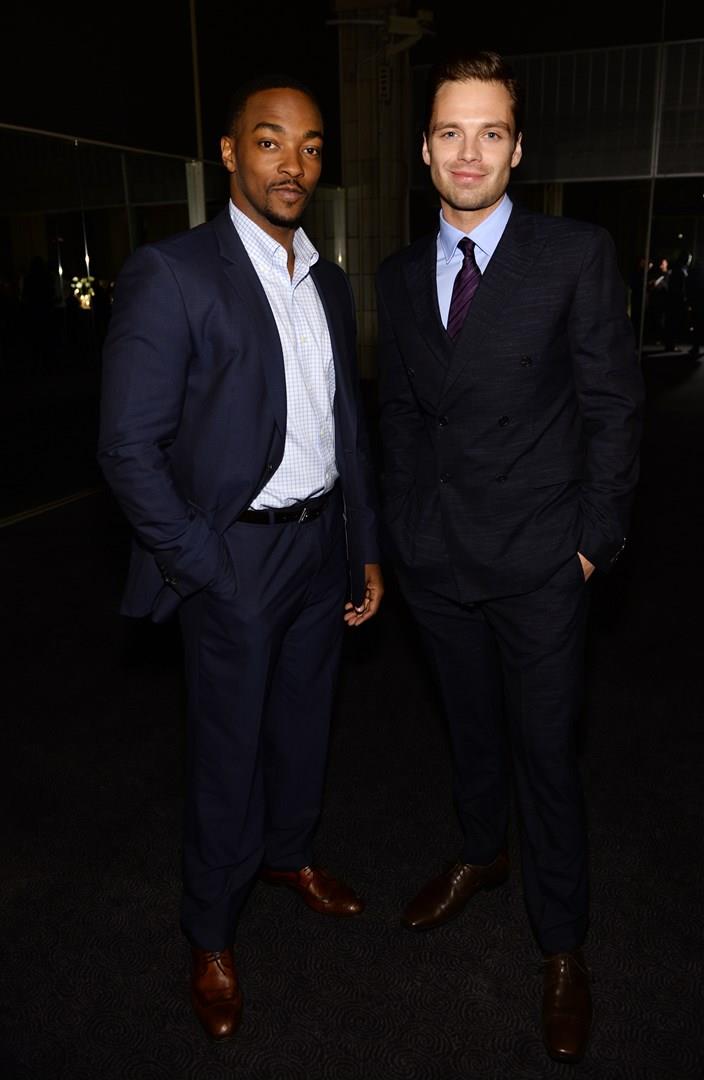 Anthony Mackie e Sebastian Stan Anthony Mackie e Sebastian Stan ad un evento Marvel a Singapore