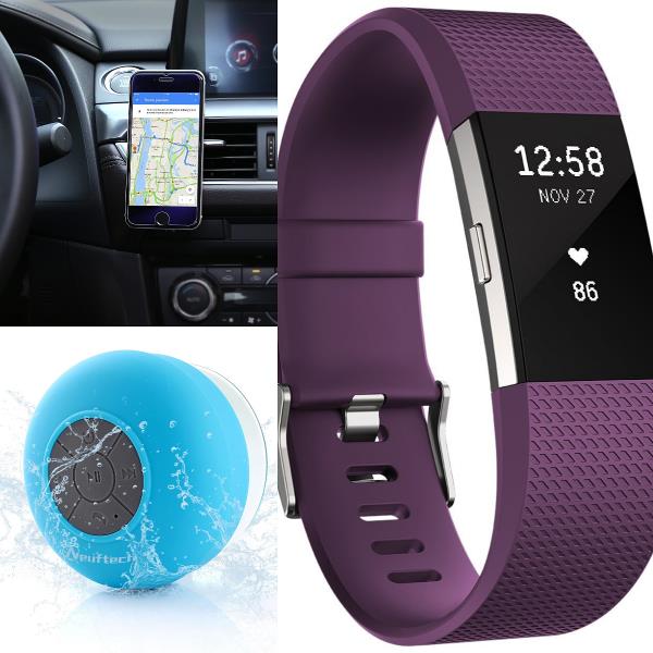 Prodotti Hi-Tech per la Festa della Mamma Supporto per smartphone AUKEY, Smartwatch Fitbit e cassa altoparlante Neuftech