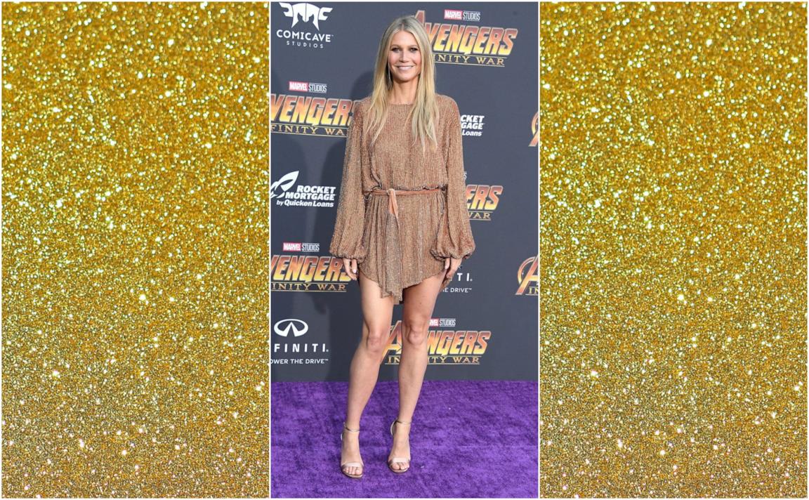 Gwyneth Paltrow indossa un vestito dorato