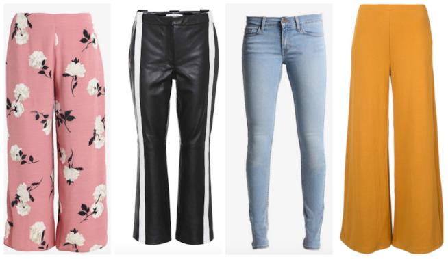 Pantaloni trendy 2018 Collage di pantaloni 2018