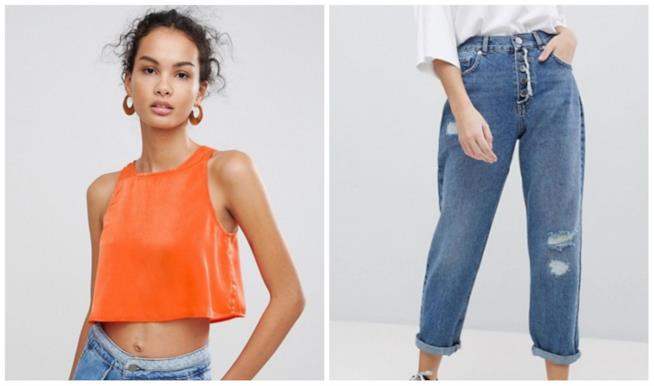Jeans e top anni '90 Collage di top e jeans anni '90