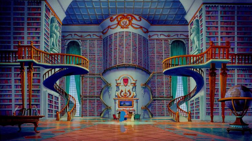 La biblioteca de La Bella e la Bestia ricostruita in LEGO La biblioteca de La Bella e la Bestia