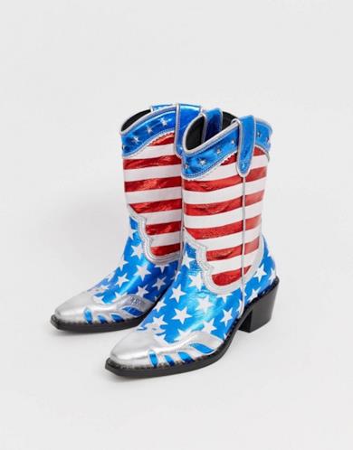 Gerda - Stivaletti western da cowboy con bandiera americana
