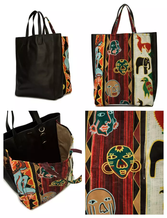 Borsa in stile etnico di Carven per l'autunno 2018 Borsa colorata in stile folk di tendenza autunno 2018