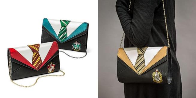 Le borse clutch a tema Harry Potter Le borse di Harry Potter con la tracolla in un collage