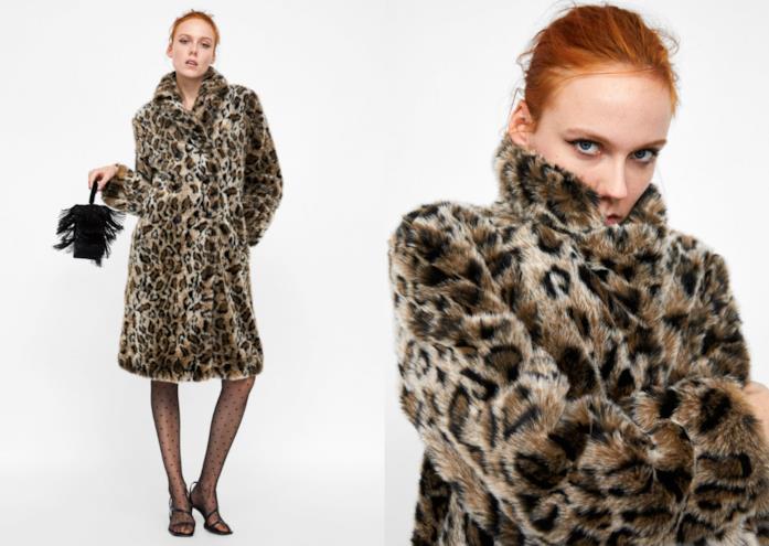 Cappotto stampa animalier di moda Cappotto animalier di tendenza per l'inverno 2018