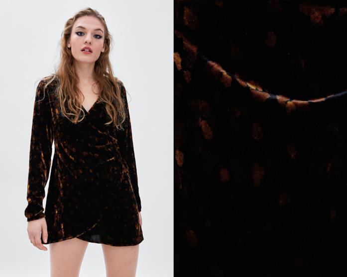 Mini dress in velluto di moda per l'autunno 2018 Mini abito in velluto di tendenza per l'autunno 2018