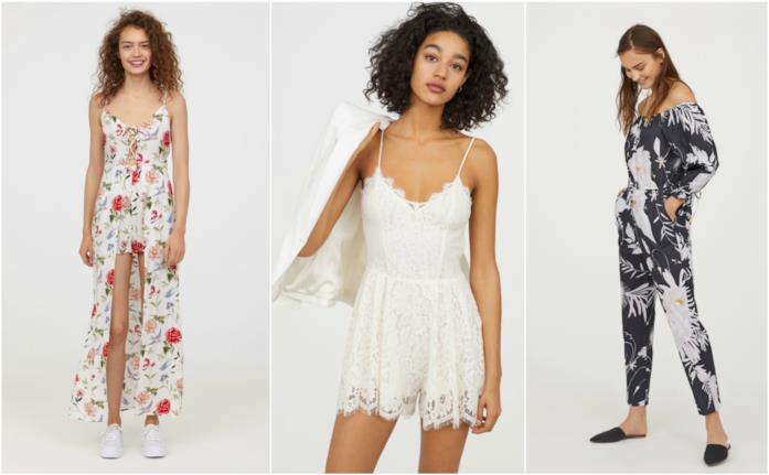 Tute corte e lunghe a fiori o in pizzo Tute jumpsuit moda Primavera Estate 2018
