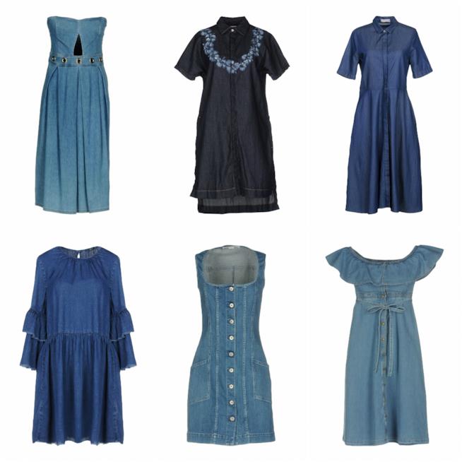 Vestiti in denim lunghi e corti moda primavera 2018 Vestiti su Yoox in denim dal taglio lungo o corto