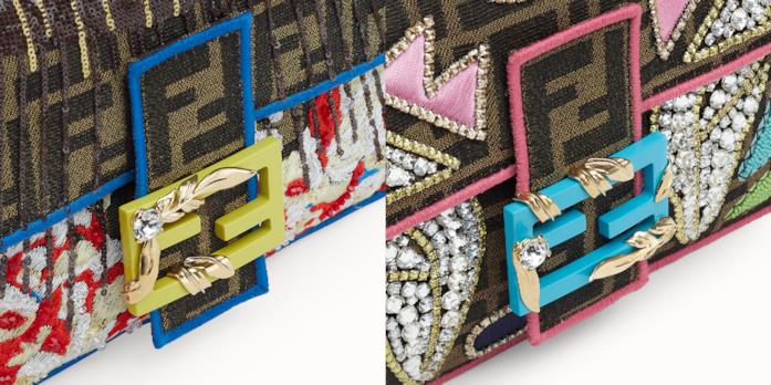 I dettagli esclusivi della chiusura a doppia F in filo di Swarovski della Fendi Baguette Fendi Baguettte, due dettagli esclusivi della chiusura a doppia F in filo di Swarovski