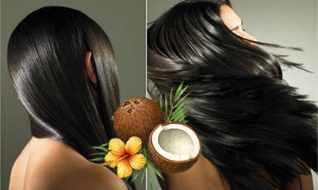 Capelli lucenti Effetto olio di cocco sui capelli