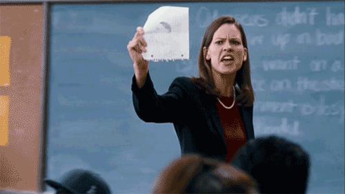 Hilary Swank in Freedom Writers una scena di Freedom Writers con Hilary Swank