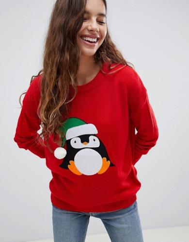 Maglia natalizia con pinguino