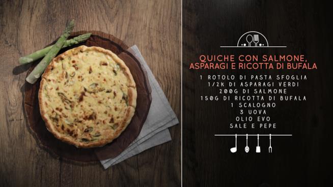 Quiche con salmone, asparagi e ricotta di bufala Gli ingredienti per una quiche con salmone, asparagi e ricotta di bufala