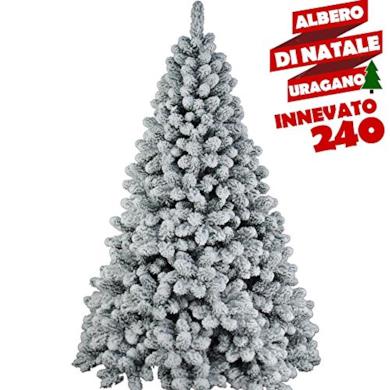 Albero di Natale innevato modello Uragano Bianco
