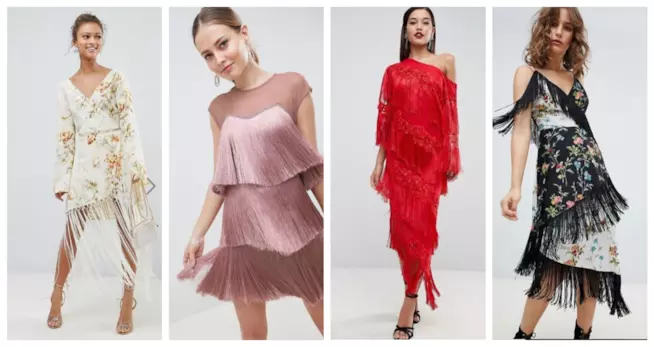 Vestiti con le frange di tendenza per l'estate 2018 Con le frange e colorati, i vestiti di moda P/E 2018