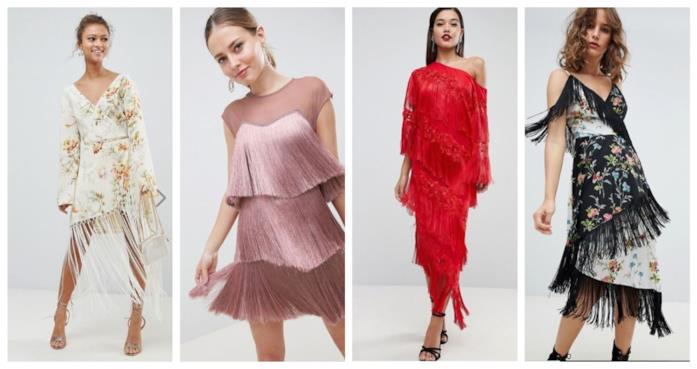 Vestiti con le frange di tendenza per l'estate 2018 Con le frange e colorati, i vestiti di moda P/E 2018