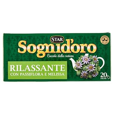 Sogni d'Oro Tisana Rilassante con Passiflora, Camomilla, Melissa e Biancospino