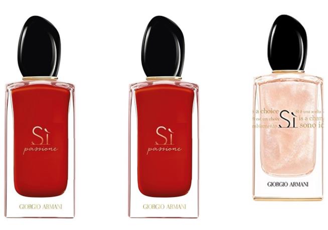 Armani Sì Passione, la linea. Armani Sì Nacre special edition Armani Sì Passione disponibile nei formati 30, 90, 50 ml e l'edizione speciale Armani Sì Nacre