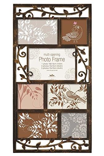 Innova PI04986 Milano 5 - Cornice multipla per 7 foto, 3 da 10 x 10 cm, 3 da 10 x 15 cm e 1 da 13 x 18 cm