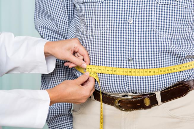 L'obesità protegge da malattie infettive Un medico misura il girovita di una persona