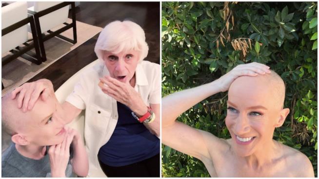Kathy Griffin si è rasata i capelli per stare vicino alla sorella malata di cancro Le immagini di Katy Griffin rasata