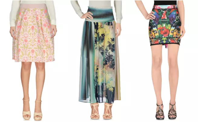 Gonna stampa floreale primavera 2018 Longuette, mini a palloncino le gonne a fiori moda primavera 2018