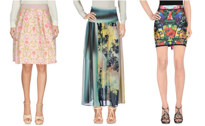 Gonna stampa floreale primavera 2018 Longuette, mini a palloncino le gonne a fiori moda primavera 2018