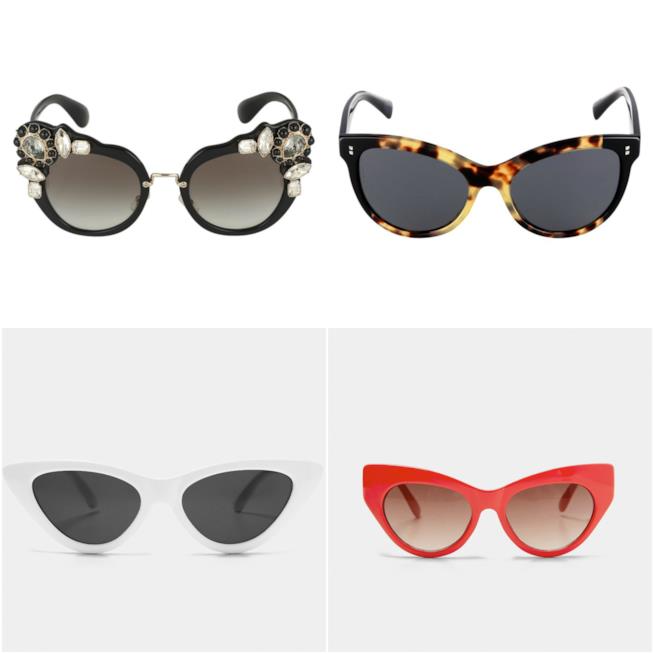 Occhiali da sole cat-eye moda P/E 2018 Montatura cat-eye primavera estate 2018