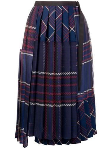 Gonna a pieghe fantasia tartan