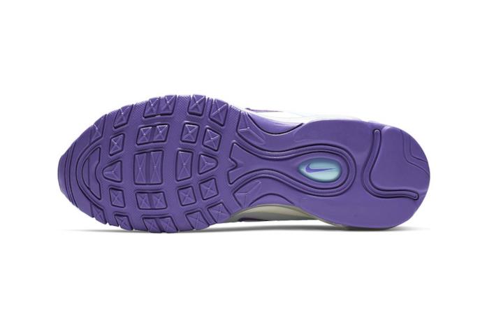Suola in gomma viola per le nuove air max Suola viola in gomma con logo Swoosh
