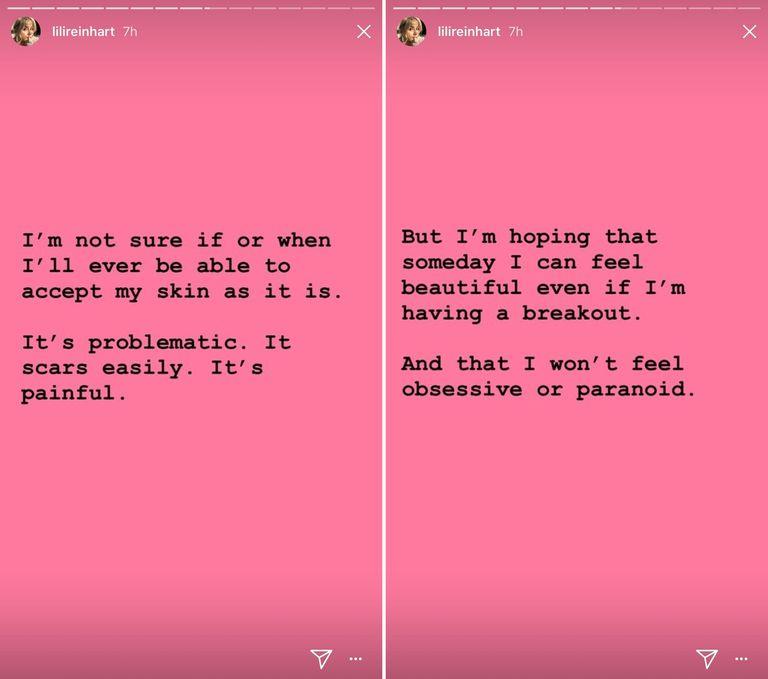 Instagram story di Lili Reinhart Scatti di una Instagram story di Lili Reinhart