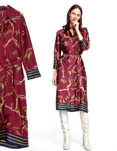 Vestito chemisier con stampa catene Multicolore