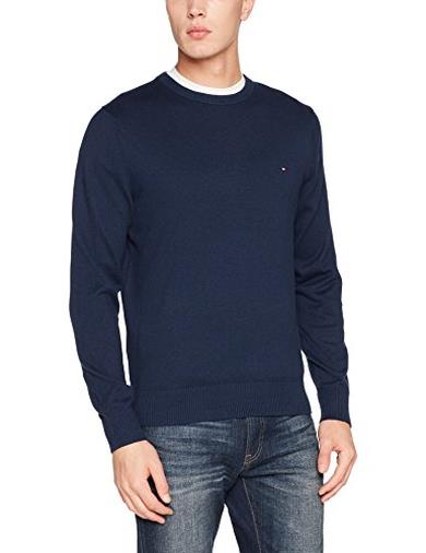 Tommy Hilfiger Pima CTN Cashmere C-NK CF, Felpa Uomo, Blu (Peacoat Heather), XX-Large