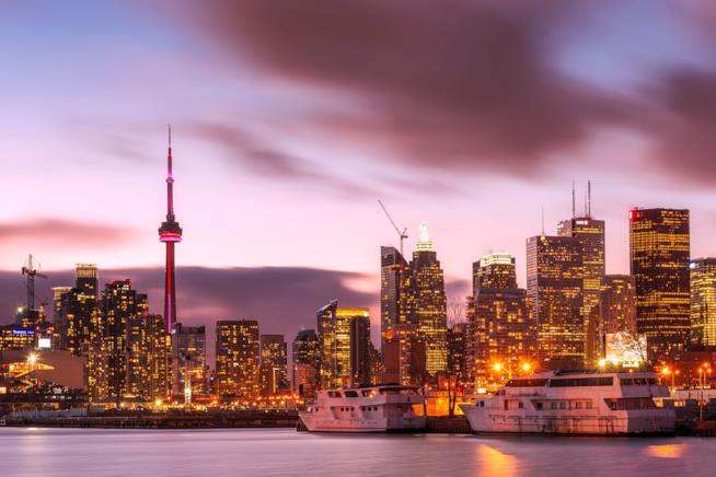 Lo Skyline di Toronto Toronto al tramonto