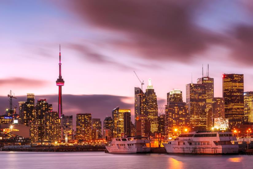 Lo Skyline di Toronto Toronto al tramonto