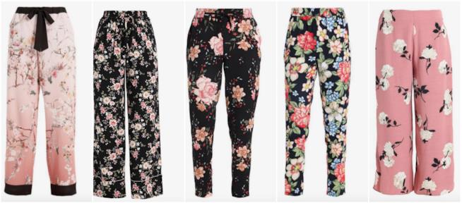 Pantaloni a fiori Collage di pantaloni a fiori